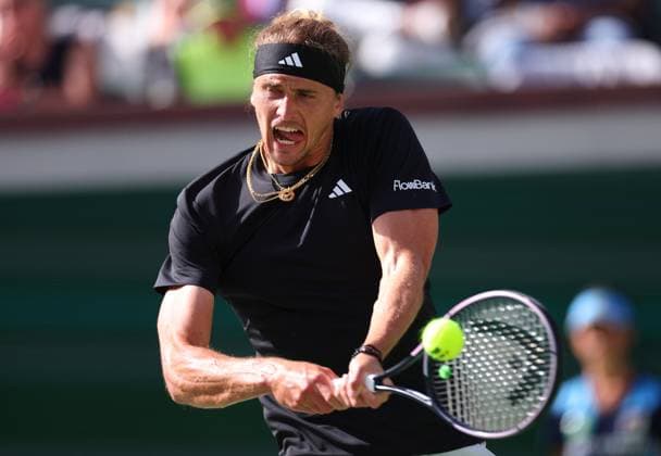 Alexander Zverev of Germany in action BNP Paribas Open, Tennis, Day 7, Indian Wells Tennis Garden, California, USA - 12 Mar 2024  Copyright: xEllaxLing Shutterstockx 14386170ag