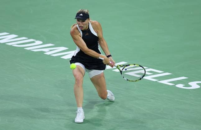 Caroline Wozniacki of Denmark in action BNP Paribas Open, Tennis, Day 7, Indian Wells Tennis Garden, California, USA - 12 Mar 2024  Copyright: xEllaxLing Shutterstockx 14386170cb