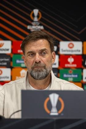 Football - UEFA Europa League - Round of 16 2nd Leg - Liverpool FC v AC Sparta Praha - MD-1 LIVERPOOL, ENGLAND - Wednesday, March 13, 2024: Liverpool s manager Jürgen Klopp during a press conference, PK, Pressekonferenz at Anfield ahead of the UEFA Europa League Round of 16 2nd Leg match between Liverpool FC and AC Sparta Praha. (Photo by David Rawcliffe Propaganda) LIVERPOOL Anfield MERSEYSIDE ENGLAND  Copyright: xDavidxRawcliffex P2024-03-13-Liverpool_Sparta_Praha_MD-1-18