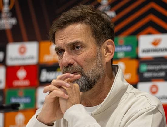 Football - UEFA Europa League - Round of 16 2nd Leg - Liverpool FC v AC Sparta Praha - MD-1 LIVERPOOL, ENGLAND - Wednesday, March 13, 2024: Liverpool s manager Jürgen Klopp during a press conference, PK, Pressekonferenz at Anfield ahead of the UEFA Europa League Round of 16 2nd Leg match between Liverpool FC and AC Sparta Praha. (Photo by David Rawcliffe Propaganda) LIVERPOOL Anfield MERSEYSIDE ENGLAND  Copyright: xDavidxRawcliffex P2024-03-13-Liverpool_Sparta_Praha_MD-1-24