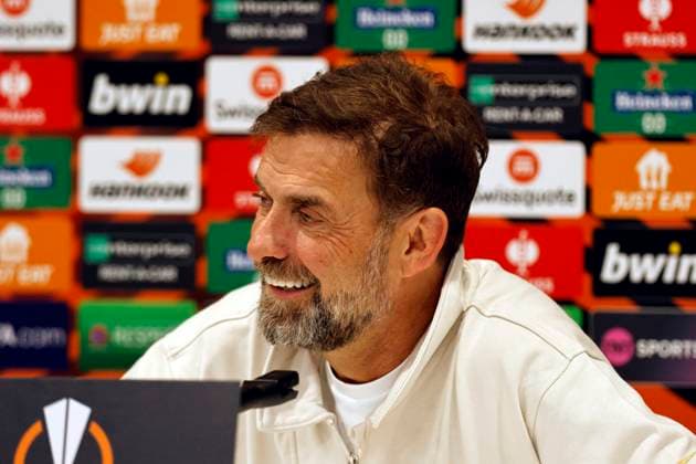 13th March 2024, Anfield, Liverpool, England; Liverpool press conference, PK, Pressekonferenz and training ahead of the UEFA Europa League match against Sparta Prague in Liverpool, England. Liverpool manager Jurgen Klopp speaking to the media during today s press conference at Anfield ahead of tomorrow s Europa League Group of 16 match against Sparta Prague  ActionPlus12617486 AlanxMartin