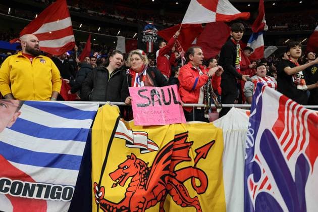 March 13, 2024, Madrid, Madrid, SPAGNA: 03 13 2024 Madrid, second leg of the 2023 24 Champions League round of 16, football match between CF Atletico Madrid vs FC Internazionale Milano at the Civita Metropolitano stadium in Madrid .In picture : supporters Atletico Madrid Madrid SPAGNA - ZUMAs236 20240313_aap_s236_020 Copyright: xFabioxSassox