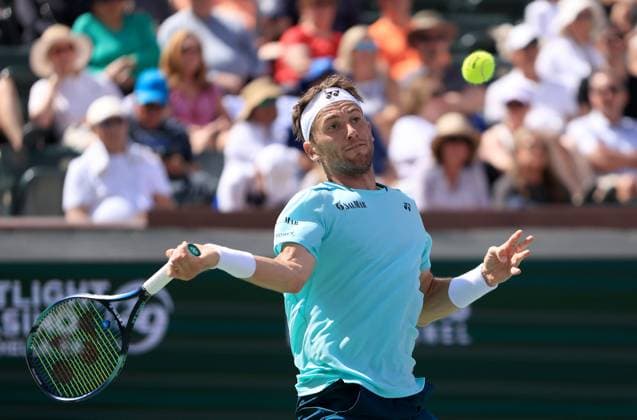 Casper Ruud of Norway in action BNP Paribas Open, Tennis, Day 8, Indian Wells Tennis Garden, California, USA - 13 Mar 2024  Copyright: xEllaxLing Shutterstockx 14386171v
