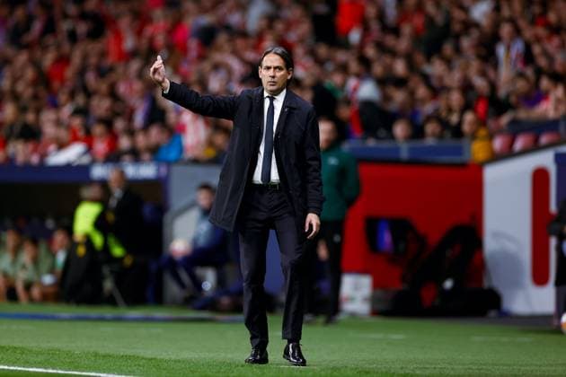 Head Coach Simone Inzaghi (FC Internazionale) gestures, UEFA Champions League 2023 2024 - Round of 16 second leg, Atletico Madrid vs FC Internazionale, CIvitas Metropolitano Stadium, March 13, 2024, Madrid, Spain.