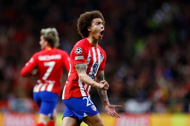 Axel Witsel (Atletico de Madrid) celebrates after the goal of 1-1 scored by Antoine Griezmann (Atletico de Madrid), UEFA Champions League 2023 2024 - Round of 16 second leg, Atletico Madrid vs FC Internazionale, CIvitas Metropolitano Stadium, March 13, 2024, Madrid, Spain.