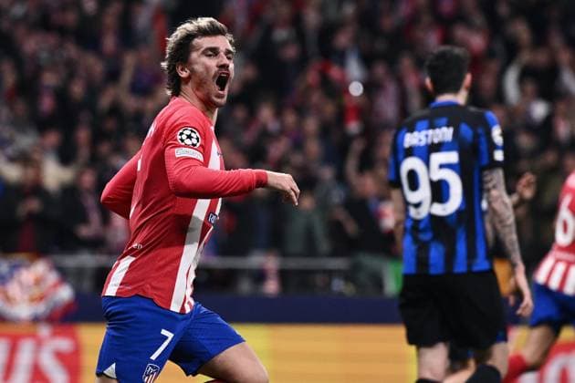 Mg Madrid (Spagna) 13 03 2024 - Champions League Atletico Madrid-Inter foto Matteo Gribaudi Image nella foto: esultanza gol Antoine Griezmann 