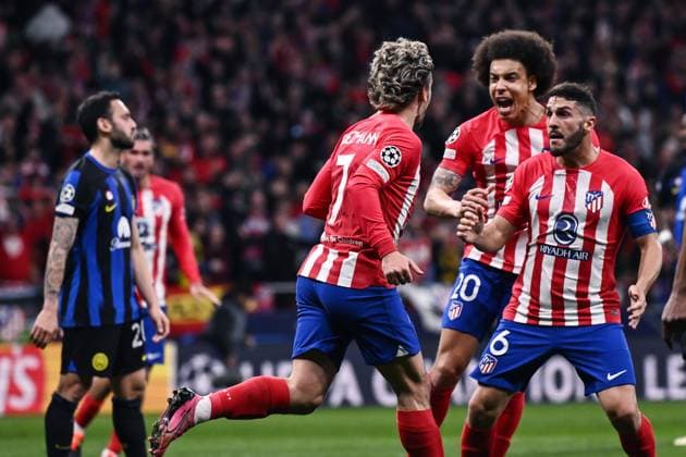 Mg Madrid (Spagna) 13 03 2024 - Champions League Atletico Madrid-Inter foto Matteo Gribaudi Image nella foto: esultanza gol Antoine Griezmann 