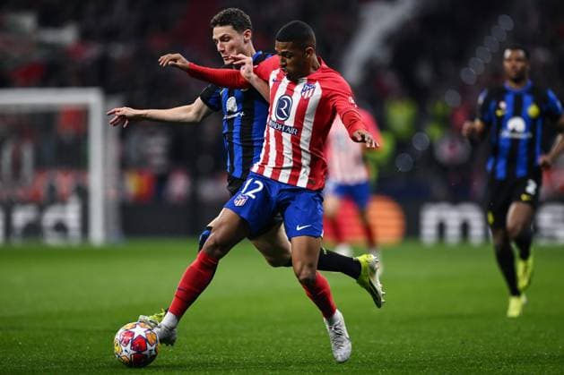 Mg Madrid (Spagna) 13 03 2024 - Champions League Atletico Madrid-Inter foto Matteo Gribaudi Image nella foto: Samuel Lino-Benjamin Pavard 