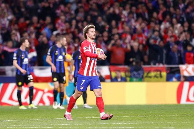 March 13, 2024, Madrid, Madrid, SPAIN: Antoine Griezmann of Atletico de Madrid celebrates a goal during the UEFA Champions League, Round of 16, football match played between Atletico de Madrid and FC Internazionale Milano at Civitas Metropolitano stadium on March 13, 2024, in Madrid, Spain. Madrid SPAIN - ZUMAa181 20240313_zaa_a181_093 Copyright: xOscarxJ.xBarrosox