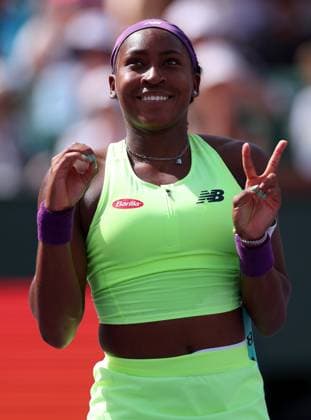Coco Gauff of USA celebrates her 20th birthday BNP Paribas Open, Tennis, Day 8, Indian Wells Tennis Garden, California, USA - 13 Mar 2024  Copyright: xEllaxLing Shutterstockx 14386171ai
