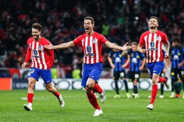 March 14, 2024: Player of Atletico de Madrid celebrate the victory during the UEFA Champions League, Round of 16, football match played between Atletico de Madrid and FC Internazionale Milano at Civitas Metropolitano stadium on March 13, 2024, in Madrid, Spain. - ZUMAa181 20240314_zaa_a181_005 Copyright: xIrinaxR.xHipolitox