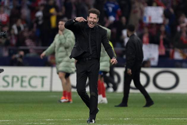 MADRID, SPAIN - MARCH 13: Diego Pablo Simeone Celebrates victory during the UEFA Champions league 2023 24 round of 16 second leg match between Atletico de Madrid and Inter de Milan at Civitas Metropolitano Stadium. ONLYxEDITORIALxUSAGE  (247170940)