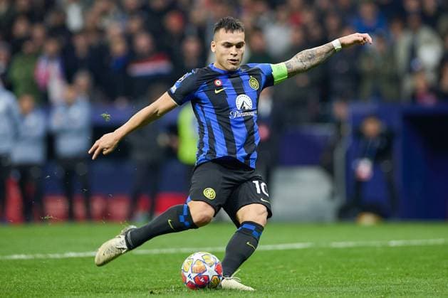 March 13, 2024, Madrid, Spain: Lautaro Martinez of FC Internazionale Milano seen in action during the 2023 24 UEFA Champions League Round of 16 Leg 2 of 2 between Atletico Madrid and Inter at Civitas Metropolitano Stadium. Atletico Madrid wins 3:2 on penalties. Madrid Spain - ZUMAs197 20240313_aaa_s197_226 Copyright: xFedericoxTitonex
