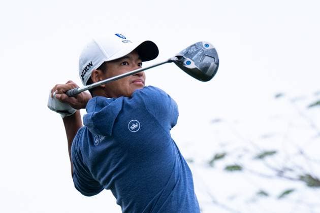 (240314) -- MACAO, March 14, 2024 -- Kho Taichi of China s Hong Kong competes during the round 1 match at the International Series Macao of golf tournament in south China s Macao, March 14, 2024. ) (SP)CHINA-MACAO-GOLF-INTERNATIONAL SERIES MACAO CheongxKamxKa 