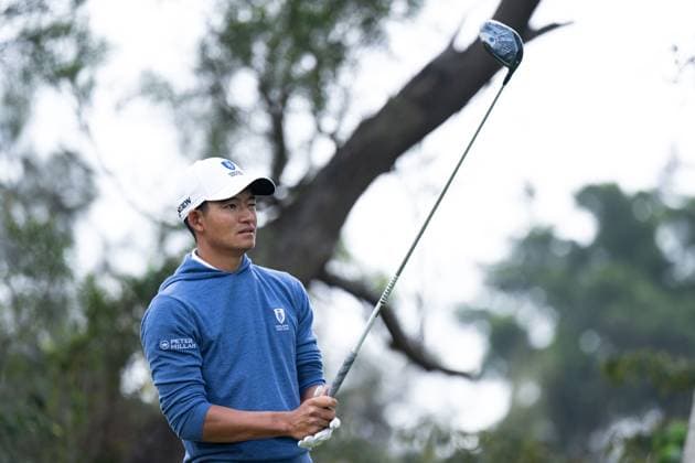 (240314) -- MACAO, March 14, 2024 -- Kho Taichi of China s Hong Kong reacts during the round 1 match at the International Series Macao of golf tournament in south China s Macao, March 14, 2024. ) (SP)CHINA-MACAO-GOLF-INTERNATIONAL SERIES MACAO CheongxKamxKa 