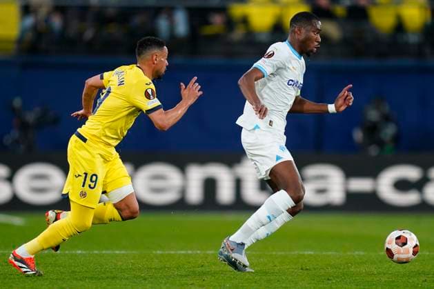 ESP: Villarreal CF and Olympique Marseille. UEFA Champions League match. Round of 16. Geoffrey Kondogbya of Olympique Marseille and Francis Coquelin of Villarreal CF during the UEFA Europa League match, Round of 16, second leg, between Villarreal CF and Olympique Marseille played at La Ceramica Stadium on March 14, 2024 in Villarreal, Spain. kpng Copyright: xSergioxRuizx xPRESSINPHOTOx PS_240314_521