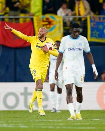ESP: Villarreal CF and Olympique Marseille. UEFA Champions League match. Round of 16. Etienne Capoue of Villarreal CF celebrates after scoring the 1-0 during the UEFA Europa League match, Round of 16, second leg, between Villarreal CF and Olympique Marseille played at La Ceramica Stadium on March 14, 2024 in Villarreal, Spain. kpng Copyright: xSergioxRuizx xPRESSINPHOTOx PS_240314_527