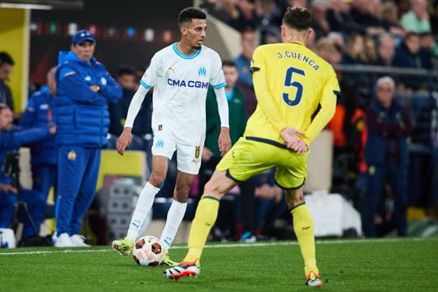 Azzedine Ounahi of Olympique Marseille in action during the UEFA Europa League 2023 24 round of 16 second leg match between Villarreal CF and Olympique Marseille at Estadio de la Ceramica on March 14, 2024 in Villarreal, Spain. FOOTBALL : Villarreal vs Olympique de Marseille - UEFA Ligue Europa - 1 8 Huitiemes - 14 03 2024 LGM Panoramic 