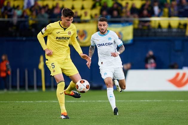 March 14, 2024: Jonathan Clauss (R) of Olympique de Marseille competes for the ball with Jorge Cuenca of Villarreal during the UEFA Europa League, Round of 16, football match played between Villarreal CF and Olympique de Marseille at Estadio de la Ceramica on March 14, 2024, in Villarreal, Spain. - ZUMAa181 20240314_zaa_a181_014 Copyright: xDavidxAliagax