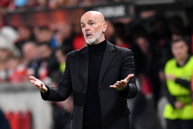 March 14, 2024, Prague, Czech Republic: STEFANO PIOLI coach of AC Milan at Eden Stadion during Round of 16, 2st leg, of the UEFA Europa League, at March 14, 2024, in Prague in the Czech Republic. Prague Czech Republic - ZUMAr156 20240314_aap_r156_007 Copyright: xSlavekxRutax