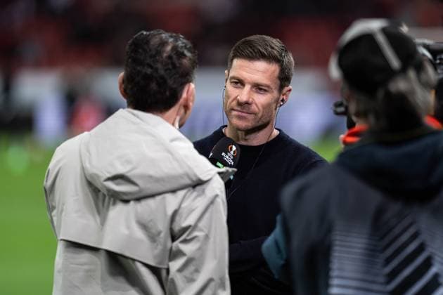 GER, UEFA Europa League Bayer 04 Leverkusen vs QarabaÄü AÄüdam Qarabag Agdam 14 03 2024, BayArena, Leverkusen, GER, UEFA Europa League Bayer 04 Leverkusen vs QarabaÄü AÄüdam Qarabag Agdam In the picture Xabi Alonso Head Coach Head Coach, Bayer 04 Leverkusen in an interview before the match nordphotoxGmbHxx xChristianxSchulze nph000300