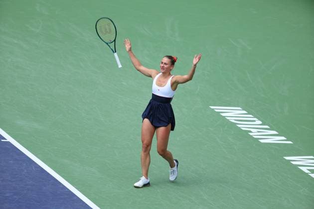Marta Kostyuk (Ukr) defeated Anastasia Potapova (Rus) TENNIS : Indian Wells 2024 - 14 03 2024 AntoineCouvercelle Panoramic 