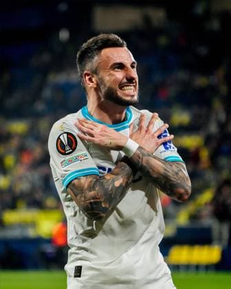 ESP: Villarreal CF and Olympique Marseille. UEFA Champions League match. Round of 16. Jonathan Clauss of Olympique Marseille celebrates after scoring goal during the UEFA Europa League match, Round of 16, second leg, between Villarreal CF and Olympique Marseille played at La Ceramica Stadium on March 14, 2024 in Villarreal, Spain. kpng Copyright: xSergioxRuizx xPRESSINPHOTOx AC_240314_607