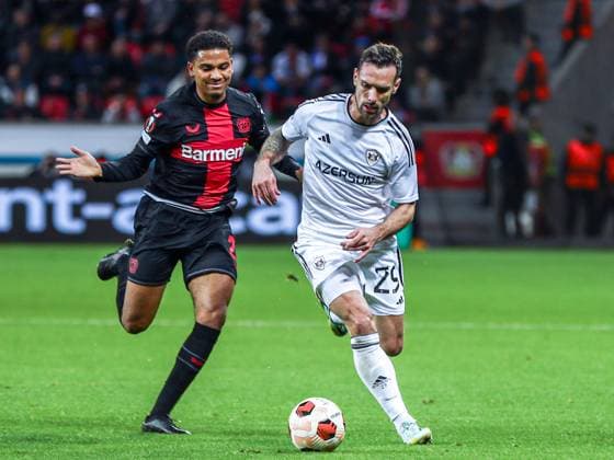Amine Adli Bayer 04 Leverkusen, 21 x2 Marko Vesovic Qarabag Agdam, 29 , GER, Bayer 04 Leverkusen vs Qarabag Agdam, UEFA Europa League 2023 24, Round of 16 second leg, 14 03 2024, GER, Bayer 04 Leverkusen vs Qarabag Agdam, UEFA Europa League 2023 24, Round of 16 second leg, 14 03 2024, Photo Eibner Pressefoto Gabriel Boia Leverkusen Copyright: xGabrielxBoiax EP_EER