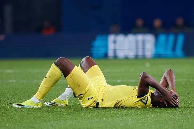 March 14, 2024: Yerson Mosquera of Villarreal reacts following the UEFA Europa League, Round of 16, football match played between Villarreal CF and Olympique de Marseille at Estadio de la Ceramica on March 14, 2024, in Villarreal, Spain. - ZUMAa181 20240314_zaa_a181_037 Copyright: xDavidxAliagax