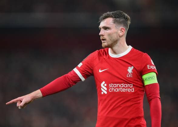 UEFA Europa League Liverpool v Sparta Prague Andrew Robertson of Liverpool, during the UEFA Europa League match Liverpool vs Sparta Prague at Anfield, Liverpool, United Kingdom, 14th March 2024 (Photo by Gareth Evans News Images) Liverpool Anfield Merseyside United Kingdom Copyright: xGarethxEvans NewsxImagesx