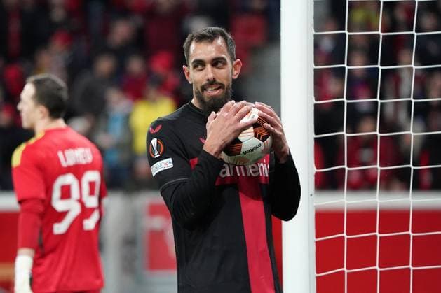 Football, UEFA Europa League 2023 2024, Bayer 04 Leverkusen Qarabag FK, 14 03 2023, Bayarena Leverkusen, borja ,iglesia