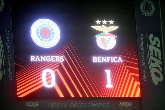 Rangers v Benfica UEFA Europa League Full time scoreboard during the UEFA Europa League Round of 16 Second Leg match at Ibrox Stadium, Glasgow Copyright: xJamiexJohnstonx FIL-19833-0110 UK Newspapers OUT