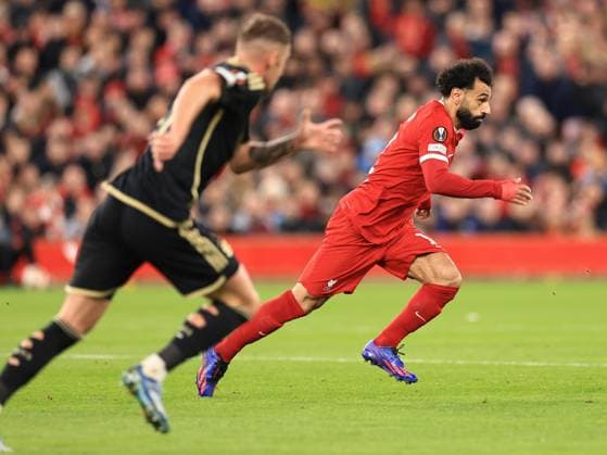 Liverpool FC v AC Sparta Prague Mohamed Salah of Liverpool sprints forward during the Liverpool FC v AC Sparta Prague Last 16, 2nd Leg UEFA Europa League match at Anfield, Liverpool, England, United Kingdom on 14 March 2024 Editorial use only. All images are copyright Every Second Media Limited. No images may be reproduced without prior permission. Copyright: xIMAGO EveryxSecondxMediax ESM-0951-0058