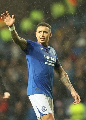 Rangers v Benfica UEFA Europa League James Tavernier of Rangers applauds supporters at full time during the UEFA Europa League Round of 16 Second Leg match at Ibrox Stadium, Glasgow Copyright: xFredxPalmerx FIL-19834-0096 UK Newspapers OUT