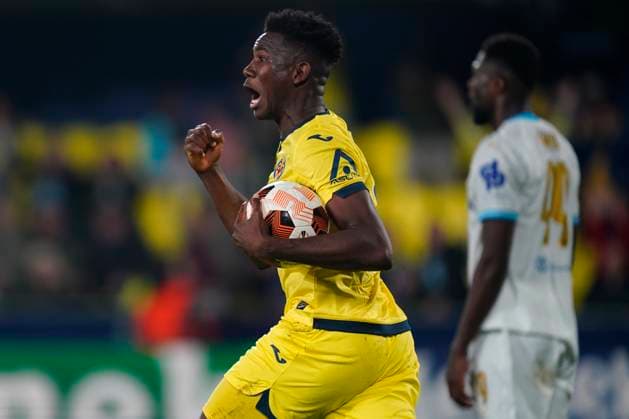 Sport Bilder des Tages ESP: Villarreal CF and Olympique Marseille. UEFA Champions League match. Round of 16. Yerson Mosquera of Villarreal CF celebrates goal during the UEFA Europa League match, Round of 16, second leg, between Villarreal CF and Olympique Marseille played at La Ceramica Stadium on March 14, 2024 in Villarreal, Spain. kpng Copyright: xSergioxRuizx xPRESSINPHOTOx PS_240314_638