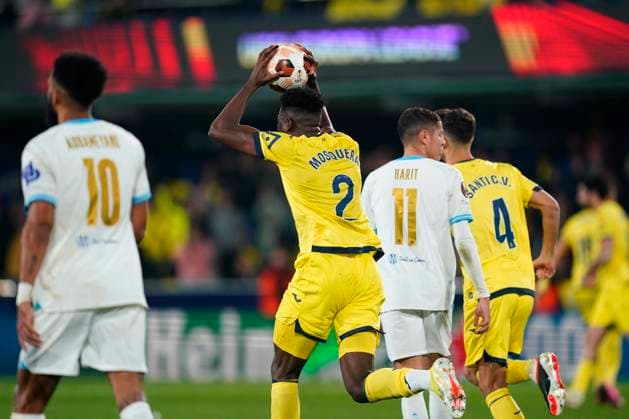 ESP: Villarreal CF and Olympique Marseille. UEFA Champions League match. Round of 16. Yerson Mosquera of Villarreal CF celebrates goal during the UEFA Europa League match, Round of 16, second leg, between Villarreal CF and Olympique Marseille played at La Ceramica Stadium on March 14, 2024 in Villarreal, Spain. kpng Copyright: xSergioxRuizx xPRESSINPHOTOx PS_240314_642