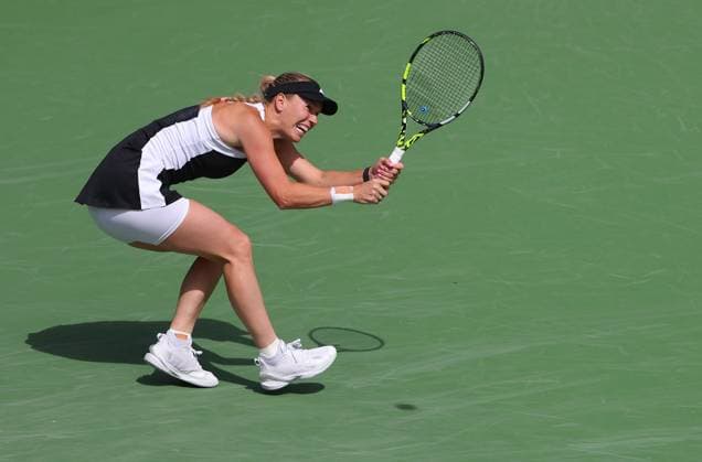 Caroline Wozniacki of Denmark in action BNP Paribas Open, Tennis, Day 9, Indian Wells Tennis Garden, California, USA - 14 Mar 2024  Copyright: xEllaxLing Shutterstockx 14386185bs
