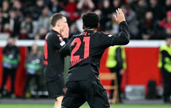 Football, Europa League, Germany, Men, Season 2023 2024, Round of 16 second leg, BayArena Leverkusen, Bayer Leverkusen Qarabag Agdam Florian Wirtz LEV disappointed after missed goal chance Disappointment, Frustration, Action UEFA REGULATES PROHIBIT ANY USE OF PHOTOGRAPHS AS IMAGE SEQUENCES AND OR QUASI VIDEO