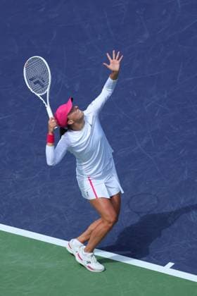 Iga Swiatek (Pol) defeated Caroline Wozniacki TENNIS : Indian Wells 2024 - 14 03 2024 AntoineCouvercelle Panoramic 