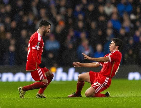 Rafa Silva of Benfica celebrates scoring his sides first goal during UEFA Europa League Round of 16 Second Leg match at Ibrox. Rangers v Benfica, UEFA Europa League, Round of 16, Second Leg, Football, Ibrox Stadium, Glasgow, UK - 14 Mar 2024 EDITORIAL USE ONLY No use with unauthorised audio, video, data, fixture lists, club league logos or live services. Online in-match use limited to 120 images, no video emulation. No use in betting, games or single club league player publications. Copyright: xLukexNickerson RangersxFC Shutterstockx 14389051ct