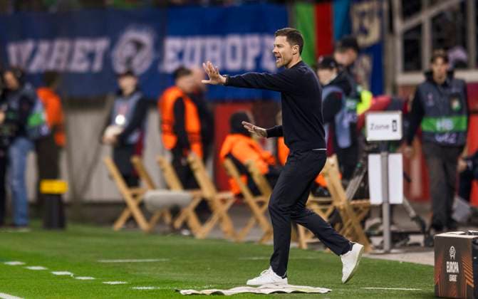Leverkusen, Germany 14th Mar 2024 Coach Xabi Alonso Leverkusen Bayer Leverkusen Qarabag Agdam 14 03 2024