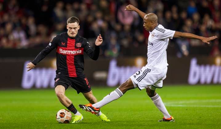 Leverkusen, Germany 14th Mar 2024 Florian Wirtz Leverkusen Julio Romao Qarabag Bayer Leverkusen Qarabag Agdam 14 03 2024