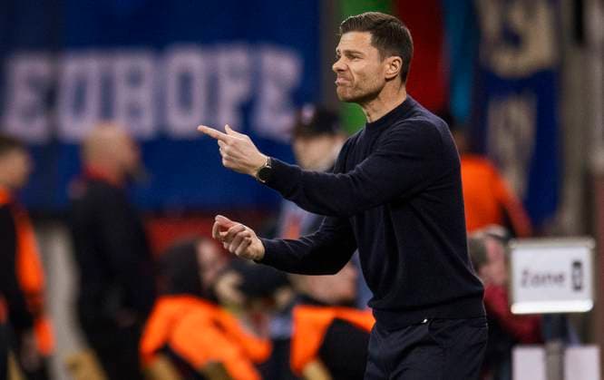 Leverkusen, Germany 14th Mar 2024 Coach Xabi Alonso Leverkusen Bayer Leverkusen Qarabag Agdam 14 03 2024