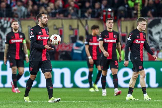 Borja Iglesias Bayer 04 Leverkusen, 09 unzufrieden, enttäuscht enttaeuscht, GER, Bayer 04 Leverkusen vs Qarabag Agdam, UEFA Europa League 2023 24, Round of 16 second leg, 14 03 2024, GER, Bayer 04 Leverkusen vs Qarabag Agdam, UEFA Europa League 2023 24, Round of 16 second leg, 14 03 2024, Foto Eibner Pressefoto Gabriel Boia Leverkusen Copyright: xGabrielxBoiax EP_EER