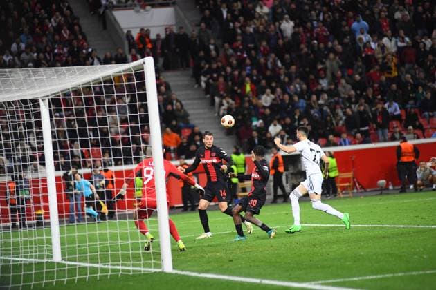 LEVERKUSEN, GERMANY - 14.03.24: The match of match UEFA Europa League Bayer 04 Leverkusen vs Qarabag FK at Bayarena  Copyright: xVITALIIxKLIUIEVx