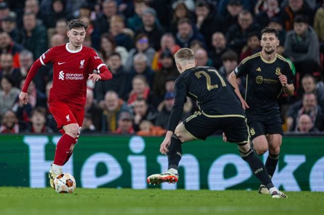 Football - UEFA Europa League - Round of 16 2nd Leg - Liverpool FC v AC Sparta Praha LIVERPOOL, ENGLAND - Thursday, March 14, 2024: Liverpool s Mateusz Musialowski during the UEFA Europa League Round of 16 2nd Leg match between Liverpool FC and AC Sparta Praha at Anfield. (Photo by David Rawcliffe Propaganda) LIVERPOOL Anfield MERSEYSIDE ENGLAND  Copyright: xDavidxRawcliffex P2024-03-14-Liverpool_Sparta_Praha-81