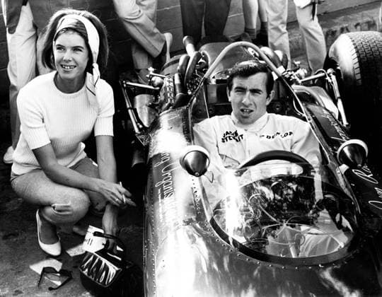 1966: Monaco, Monte Carlo: Formula 1 race car driver JACKIE STEWART sitting in his Formula ! Race car with the Cosworth engine. After winning the Monaco Grand Prix. His wife, HELEN STEWART, is kneeling next to the car. Monte Carlo Monaco - ZUMAk09_ 19660524_jtc_k09_540 Copyright: xKeystonexPressxAgencyx