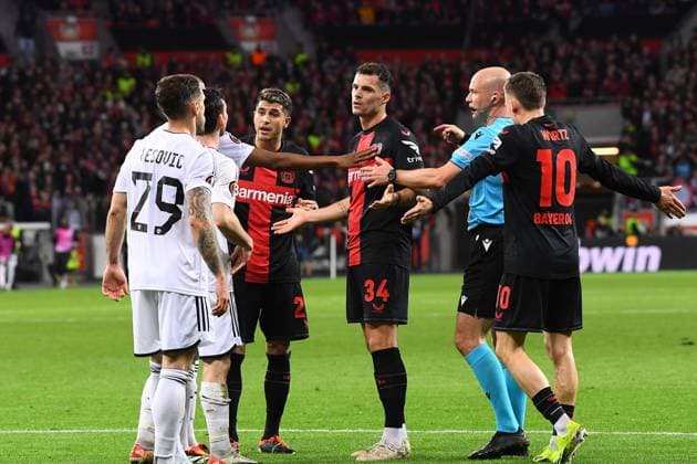 LEVERKUSEN, GERMANY - 14.03.24: The match of match UEFA Europa League Bayer 04 Leverkusen vs Qarabag FK at Bayarena  Copyright: xVITALIIxKLIUIEVx