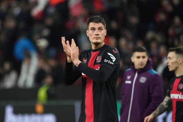 Football, UEFA Europa League 2023 2024, Bayer 04 Leverkusen Qarabag FK, 14 03 2023, Bayarena Leverkusen, patrik schick, Bayer 04 Leverkusen, action, single image,