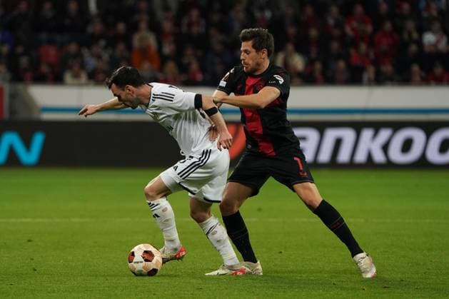 Football, UEFA Europa League 2023 2024, Bayer 04 Leverkusen Qarabag FK, 14 03 2024, Bayarena Leverkusen, Marko Jankovic, Qarabag FK, Jonas Hofmann, Bayer 04 Leverkusen